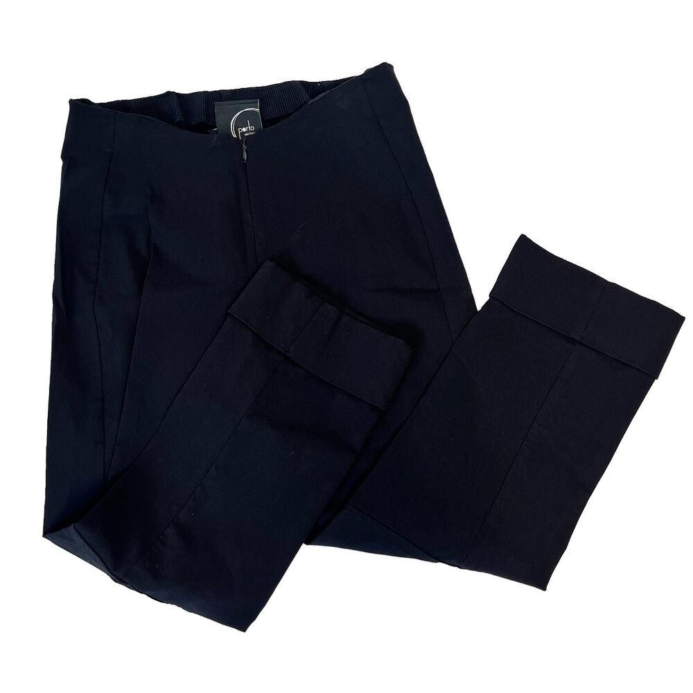 Porto San Francisco Pants size 1 Small Black Stretch Cuffed Straight Minimalist